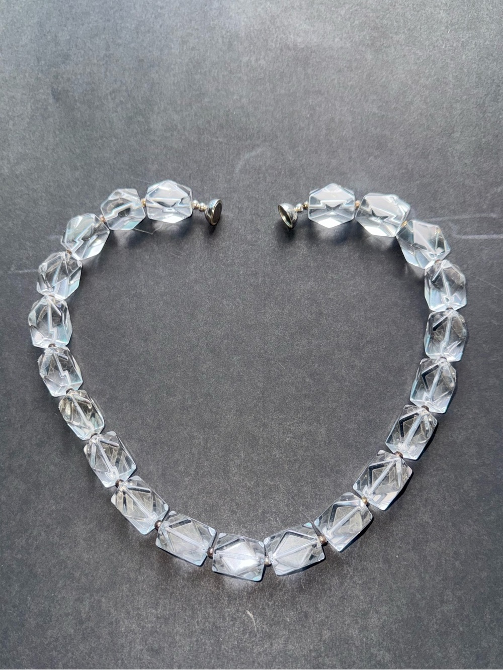 Crystal block necklace — magnetic clasp